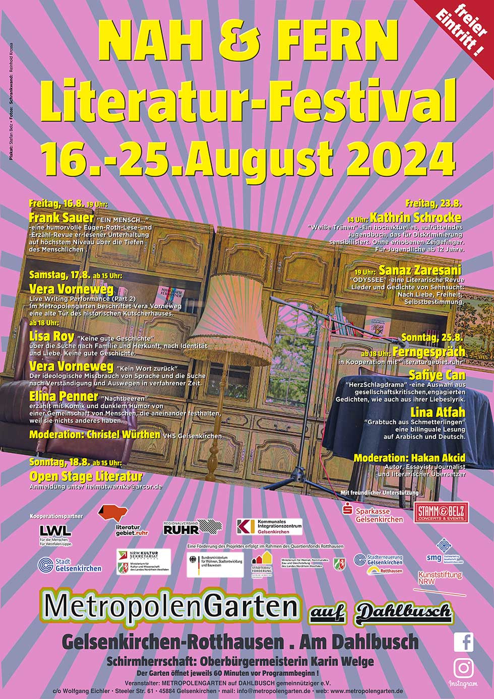 Nah & Fern Literaturfestival 2024, 16. - 25. August 2024 im Metropolengarten auf Dahlbusch, Gelsenkirchen Nah & Fern Literaturfestival 2024, 16. - 25. August 2024 im Metropolengarten auf Dahlbusch, Gelsenkirchen