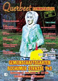Bild des Plakats des Querbeet Sommerlicht Festivals 2026 in Gelsenkirchen Rotthausen